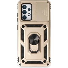 Samsung Galaxy A53 5g Kılıf Pars Lens Yüzüklü Silikon - Gold