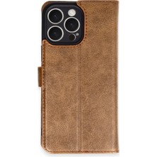 Apple iPhone 16 Pro Max Kılıf Trend S Plus Kapaklı Kılıf - Taba