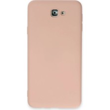 Samsung Galaxy J7 Prime Kılıf Nano Içi Kadife Silikon - Pudra