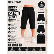 Dyzstar Erkek Çocuk Pamuk Süprem Kapri Şort Siyah 9-10-11-12 Yaş