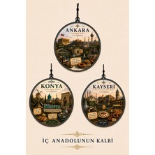 3 Adet Iç Anadolunun Kalbi Tasarımlı Oto Kokusu,araba Kokusu,oto Aksesuarı ve Dikiz Ayna Süsü