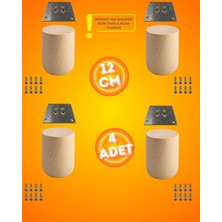 Can Metal Ahşap Bohem Ayak 12 cm ( 4 Adet )