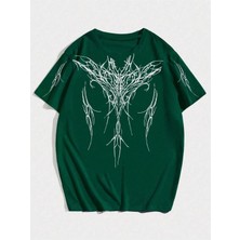 Luliana Baskılı Premium Kalite Yıkama Sokak Stili Oversize T-Shirt
