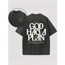 Luliana Baskılı Premium Kalite Yıkama Sokak Stili Oversize T-Shirt