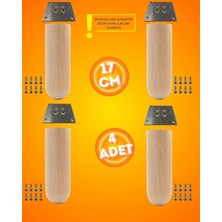 Can Metal Ahşap Bohem Ayak 17 cm ( 4 Adet )