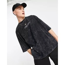 Luliana Baskılı Premium Kalite Yıkama Sokak Stili Oversize T-Shirt