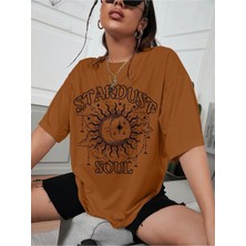 Luliana Baskılı Premium Kalite Yıkama Sokak Stili Oversize T-Shirt