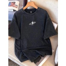 Luliana Baskılı Premium Kalite Yıkama Sokak Stili Oversize T-Shirt