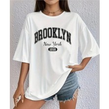 Luliana Baskılı Premium Kalite Yıkama Sokak Stili Oversize T-Shirt