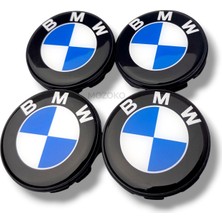 MOZOKO 65 mm Bmw Logolu Siyah Jant Göbeği Kapağı 10 Ayaklı Geçmeli Jant Kapağı Seti 4 Adet