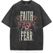 Luliana Baskılı Premium Kalite Yıkama Sokak Stili Oversize T-Shirt