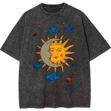 Luliana Baskılı Premium Kalite Yıkama Sokak Stili Oversize T-Shirt