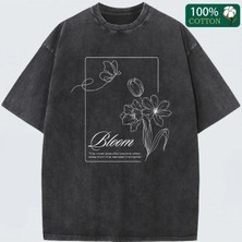 Luliana Baskılı Premium Kalite Yıkama Sokak Stili Oversize T-Shirt