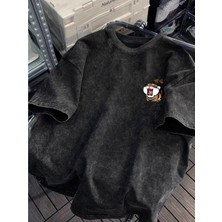 Luliana Baskılı Premium Kalite Yıkama Sokak Stili Oversize T-Shirt