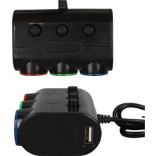 Olesson 1523 12-24V Çift USB Girişli 120W 80CM Kablolu 3’lü Araç Çakmak Çoklayıcı