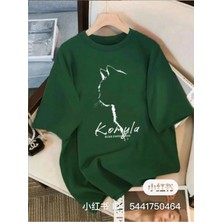 Luliana Baskılı Premium Kalite Yıkama Sokak Stili Oversize T-Shirt