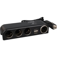 Olesson 1525 12-24V Çift Usb’lı 120W 80CM Kablolu 4’lü Araç Çakmak Çoklayıcı