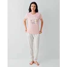 Arnetta Kısa Kol Açık Pembe Pijama Takım