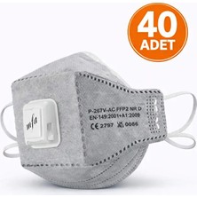 Mfa Ventilli Aktif Karbon Ffp2 Yüksek Filtreleme Sağlayan Maske 40 Adet