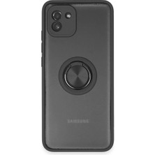 Blueb Galaxy A03 Kılıf Montreal Yüzüklü Kapak - Siyah