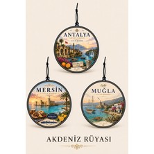 Meröka 3 Adet Akdeniz Rüyası Tasarımlı Oto Kokusu,araba Kokusu,oto Aksesuarı ve Dikiz Ayna Süsü