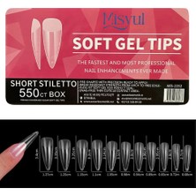 ERHCE Soft Jel Tips Takma Tırnak 550'LI Gel Nail Art Tırnak Uzatma Protez Tırnak