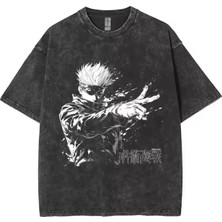 Luliana Baskılı Premium Kalite Yıkama Sokak Stili Oversize T-Shirt