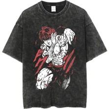 Luliana Baskılı Premium Kalite Yıkama Sokak Stili Oversize T-Shirt