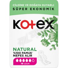 2 Adet Kotex Natural Ultra Quadro Uzun 16'lı