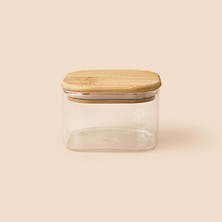 MİEN Bambu Kapaklı Saklama Kabı - Kahverengi - 10X6 cm