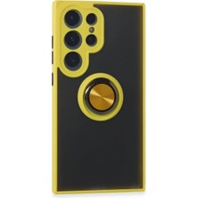 Blueb Galaxy S24 Ultra Kılıf Montreal Yüzüklü Kapak - Sarı