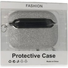 Apple Airpods Pro (1.nesil) Spell Simli Kılıf - Gümüş