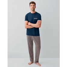 Arnetta Erkek Kısa Kollu Koyu Indigo Pijama Takımı