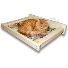 Barış Dizayn Doğal Ahşap Duvara Monte Kedi Hamağı Kedi Yatağı Kedi Hamak 10KG (45CM x 35CM)