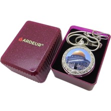 Ardeur® Vintage Kudüs Desen Işlemeli Isme Özel Lüks Cep Saati | Köstekli Saat