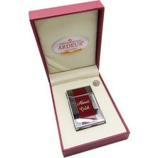 Ardeur® Prestige Bordo Krom Isme Özel Çakmak | Hediyelik Çakmak