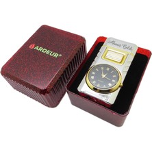 Ardeur® Vexa Gold Krom Isme Özel Saatli Çakmak | Hediyelik Çakmak