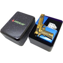 Ardeur® Revolver Gold Mavi Kişiye Özel Isimli Çakmak | Hediyelik Çakmak