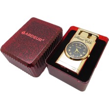 Ardeur® Lucian Gold Saatli Isme Özel Çakmak | Hediyelik Çakmak