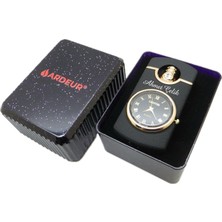 Ardeur® Armand Saatli Mat Siyah Gold Isme Özel Çakmak | Hediyelik Çakmak
