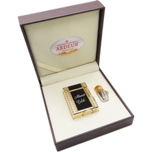 Ardeur® Heritage Siyah Gold Desen Oymalı Isme Özel Çakmak | Hediyelik Çakmak