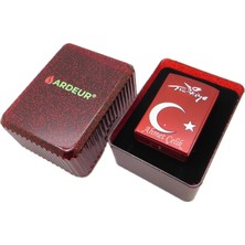 Ardeur® Ay Yıldız Kırmızı Kişiye Özel Isimli Çakmak | Hediyelik Kutusunda