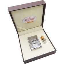 Ardeur® Heritage Krom Desen Oymalı Isme Özel Çakmak | Hediyelik Çakmak