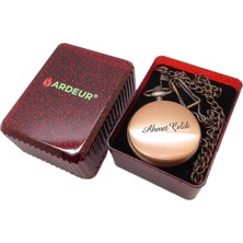 Ardeur® Vintage Bakır Bronz Isme Özel Lüks Cep Saati | Köstekli Saat