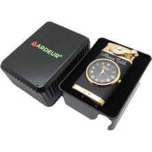 Ardeur® Ravenor Black Gold Saatli Kişiye Özel Isimli Çakmak | Hediyelik Kutusunda