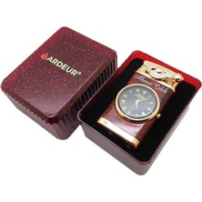 Ardeur® Ravenor Burgundy Saatli Kişiye Özel Isimli Çakmak | Hediyelik Kutusunda