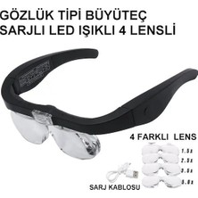 Şarjlı Gözlük Büyüteç 4 Farklı Lens -11537DC