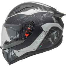Nukrotech Nukro B-506 Level Siyah-Gri Güneş Vizörlü Kapalı Motosiklet Kaskı