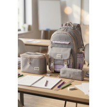 FOCUX-1396 3'lü Set Çocuk Ilkokul Ortaokul Çantası Kalemlikli Beslenme Çantalı Sırt Çantası