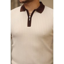 Deluxe Takı ve Giyim Erkek Kol ve Yaka Detaylı Uzun Kollu Triko